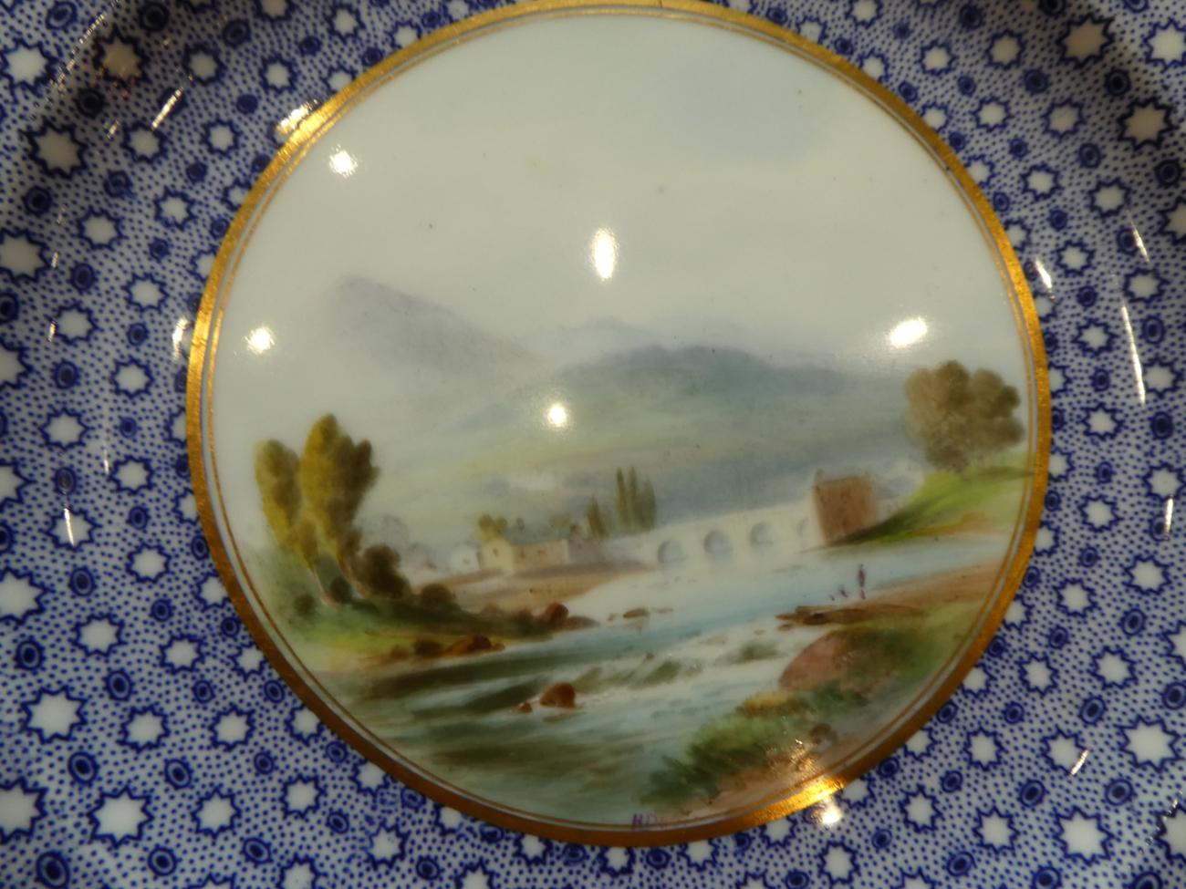 A Royal Worcester Porcelain Dessert Service, painted by Harry Davis, 1902, with lakeland scenes in - Image 2 of 8