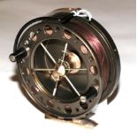 A J.W. Young & Sons Ltd., The ''Purist'' 2030 centrepin, aerialite-type reel, hardwood case . Slight