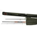 A Hardy ''Sirrus Spin'', 9 ft 15-45 g, three-piece, graphite spinning rod, No. AO710296, cloth