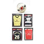 Darlington Football Club Signed Items Black/white hooped shirt signed by various players, Red