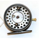 A Hardy, The ''Silex Major'', 4 1/2 in. alloy centrepin casting reel, twin ebonite handles,