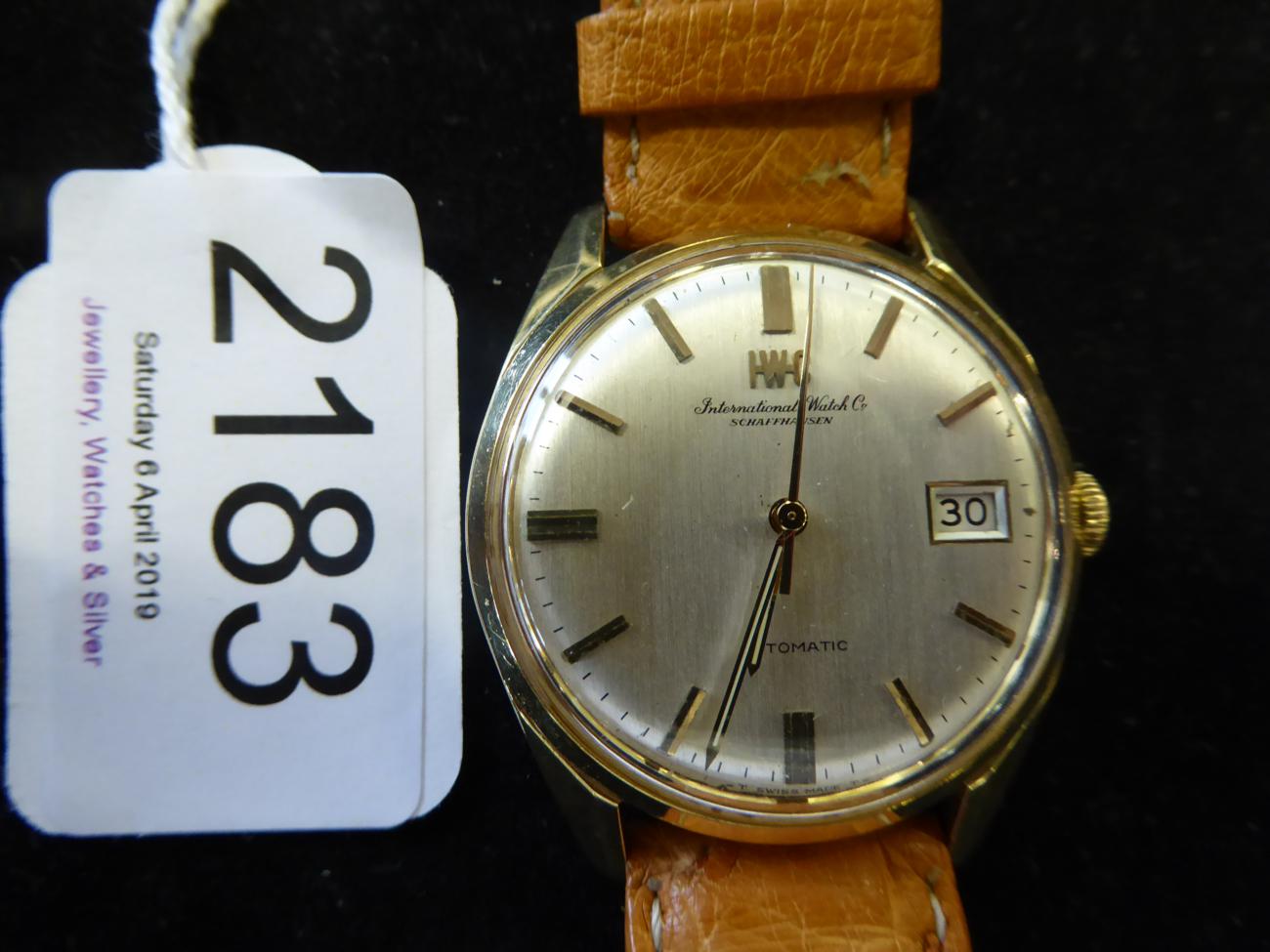 A 9ct Gold Automatic Calendar Centre Seconds Wristwatch, signed International Watch Co, - Image 2 of 7