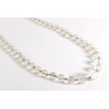 A Rock Crystal Bead Necklace, the faceted graduated beads with metal links, length 88cm