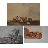 Peter de Wint (1784-1849) A Study Signed, watercolour, 6.5cm by 11.5cm, together with, Peter le Cave