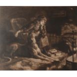 Herbert Dicksee (1862-1942) ''Silent Sympathy'' Signed, etching, 48.5cm by 58.5cm