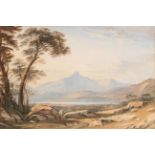 {} John Varley (1778-1842) ''Snowdon, North Wales'' Signed and dated 1835, watercolour, 15.5cm by