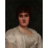 Francis H. Williams (19th century) Portrait of a lady in a white dress Signed and dated 1891, oil on