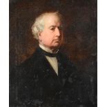 Attributed to Richard Waller (1811-1882) Portrait of Benjamin Webster Oil on canvas, 74cm by 61cm