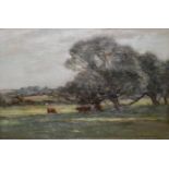 Owen Bowen (1873-1967) Cattle taking shade beneath a tree Signed and dated, oil on board, 27.5cm