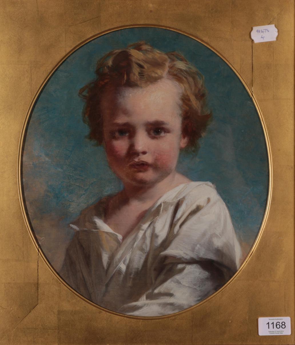 Manner of William Etty (1787-1849) Portrait of a young boy in a white blouse Oil on canvas, 34cm