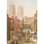 {} Louise J Rayner (1892-1924) ''Bootham Bar, York'' Signed, watercolour heightened with white, 34.