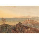 {} David Cox (1783-1859) ''Above Barmouth'' Signed and indistinctly dated ?1823, watercolour, 18cm