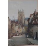 Noel Harry Leaver ARCA (1889-1951) English street scene Signed, watercolour, 36cm by 25cm Artist's