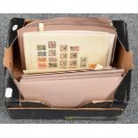 Large Collection of All World on leaves sorted by country and area into 10 folders in a cardboard