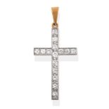 An 18 Carat Gold Diamond Cross Pendant, set throughout with round brilliant cut diamonds, in white