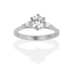 An 18 Carat White Gold Diamond Solitaire Ring, the round brilliant cut diamond in a claw setting