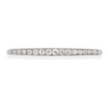 An Early 20th Century Diamond Bar Brooch, the graduated old cut diamonds in claws within an outer