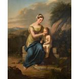 Nazarene School (19th century) Hagar and Ishmael Oil on board, 72cm by 58cm Provenance: Pictures and