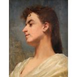 French School (late 19th century) Portrait of a young lady Oil on canvas, 39.5cm by 31.5cm See