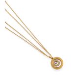 An 18 Carat Gold ''Happy Spirit'' Pendant on Chain, by Chopard, a collet set 'floating' round