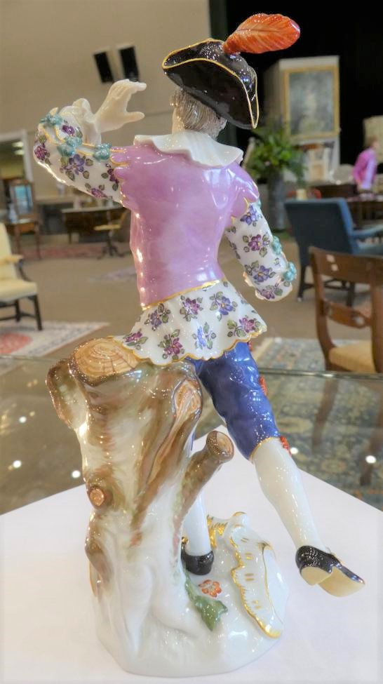 A Meissen Porcelain Figure of a Dancer, 20th century, dressed in 18th century costume wearing a - Image 10 of 21