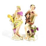 A Pair of Meissen Porcelain Figures of The Seasons, circa 1755, Summer as a classical youth