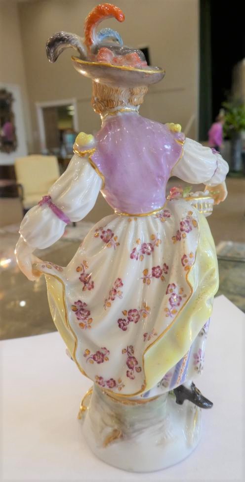 A Meissen Porcelain Figure of a Dancer, 20th century, dressed in 18th century costume wearing a - Image 20 of 21