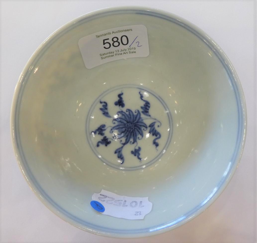 A Pair of Chinese Porcelain Bowls, with slightly everted rims, painted in underglaze blue with - Image 8 of 11