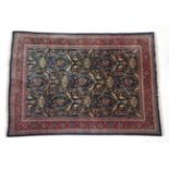 Tabriz Carpet of Mustafi design Iranian Azerbaijan, circa 1950 The indigo field of plants and