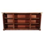 A Mahogany Dwarf Bookcase, mid 19th century, of breakfront form with six adjustable shelves all