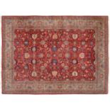 Kashan Carpet Central Iran, circa 1950 The crimson field with an all over design of scrolling