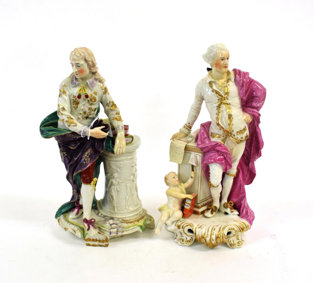 A Matched Pair of Derby Porcelain Figures of John Wilkes and John Milton, circa 1765, both