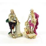 A Matched Pair of Derby Porcelain Figures of John Wilkes and John Milton, circa 1765, both