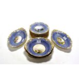 A Royal Worcester Porcelain Dessert Service, painted by Harry Davis, 1902, with lakeland scenes in