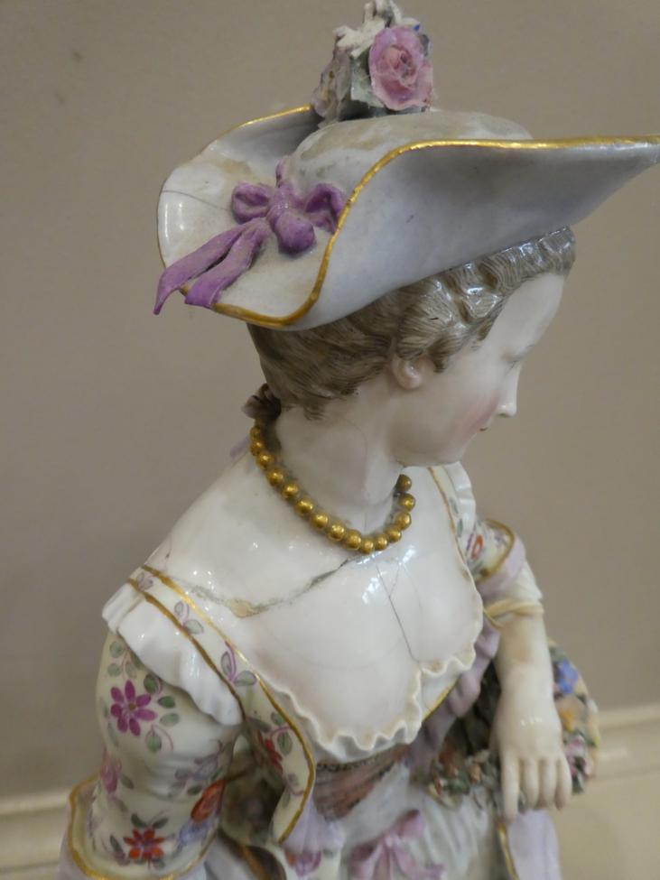 ~ A Pair of Outside Decorated Meissen Porcelain Figures of a Lady and Gentleman, late 19th century, - Image 11 of 20