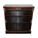 A Regency Rosewood and Gilt Metal Mounted Dwarf Bookcase, early 19th century, the black and veined