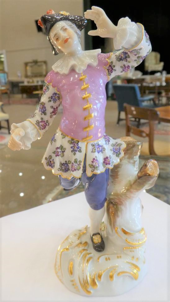 A Meissen Porcelain Figure of a Dancer, 20th century, dressed in 18th century costume wearing a - Image 8 of 21