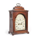 ~ A George III Mahogany Striking Table Clock, signed Thompson, Darlington, circa 1800, inverted bell