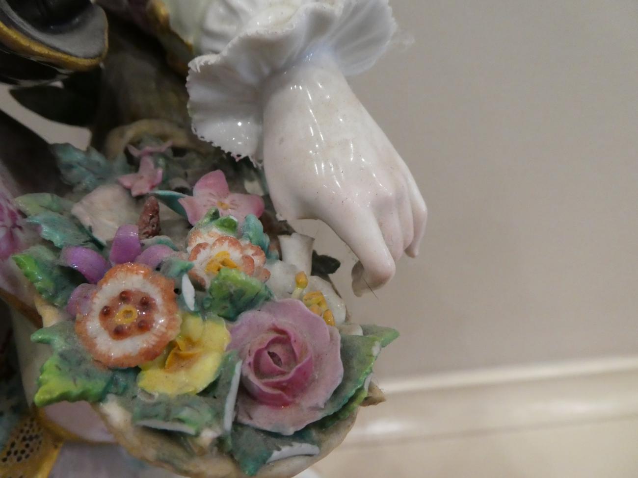 ~ A Pair of Outside Decorated Meissen Porcelain Figures of a Lady and Gentleman, late 19th century, - Image 5 of 20