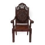 A 19th Century Walnut Armchair for The Queen's Own Royal West Kent Reg, 5th Battalion India 1914