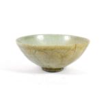 A Chinese Ge Ware Celadon Lotus Bowl, probably Southern Song Dynasty, of circular form, moulded with