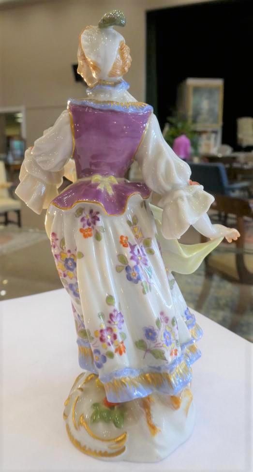 A Meissen Porcelain Figure of a Dancer, 20th century, dressed in 18th century costume wearing a - Image 5 of 21