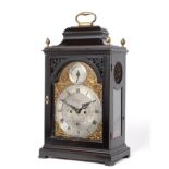 ~ A George III Striking Table Clock, signed John Harrison, Newcastle, circa 1780, ebony veneered
