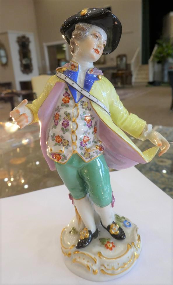 A Meissen Porcelain Figure of a Dancer, 20th century, dressed in 18th century costume wearing a - Image 13 of 21