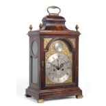 ~ A George III Mahogany Striking Table Clock, signed Smoult, Southshields, circa 1790, inverted bell