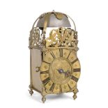 ~ A Late 17th Century Brass Striking Lantern Clock, signed John Knibb, Oxon, circa 1690, four