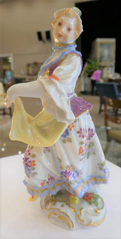 A Meissen Porcelain Figure of a Dancer, 20th century, dressed in 18th century costume wearing a - Image 4 of 21