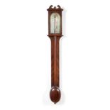 A Good Mahogany Inlaid Stick Barometer, signed Jno Russell, Falkirk, circa 1790, concealed large