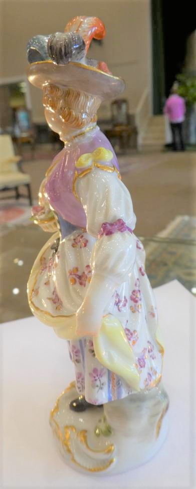 A Meissen Porcelain Figure of a Dancer, 20th century, dressed in 18th century costume wearing a - Image 21 of 21