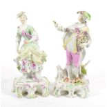 A Matched Pair of Derby Porcelain Figures of a Shepherd and Shepherdess, circa 1760, both
